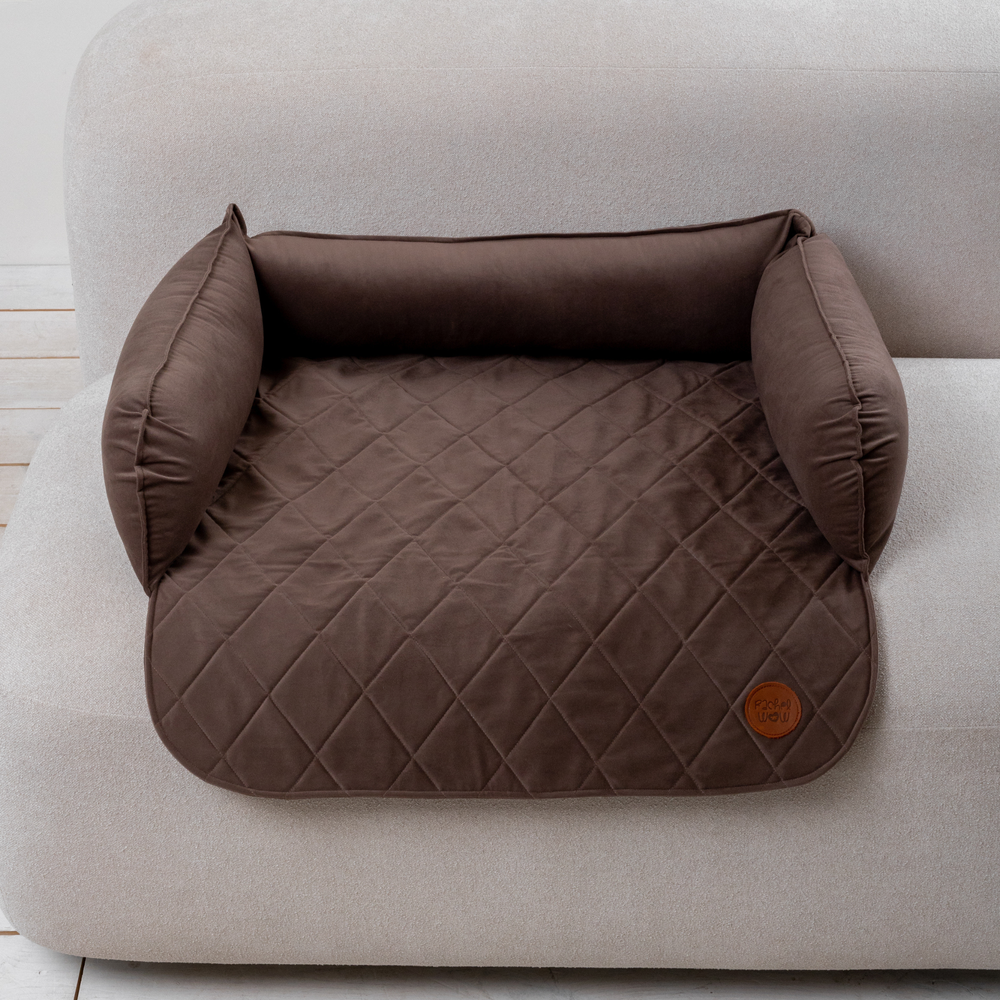 Диванный лежак из микровелюра, мокко 70х50 Rachel WOW