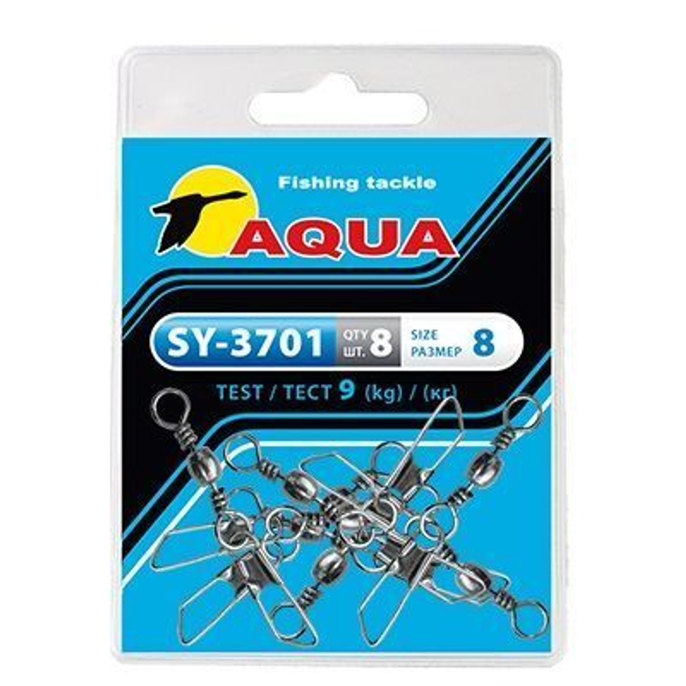 Карабин с вертлюгом для рыбалки SY-3701 №09 (упк. 8 шт.)