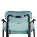 Стул барный Ror, round, велюр, черный/светло-бирюзовый