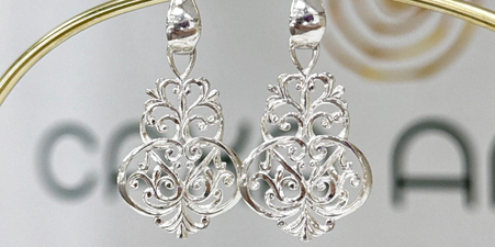 Нежные кружевные серьги