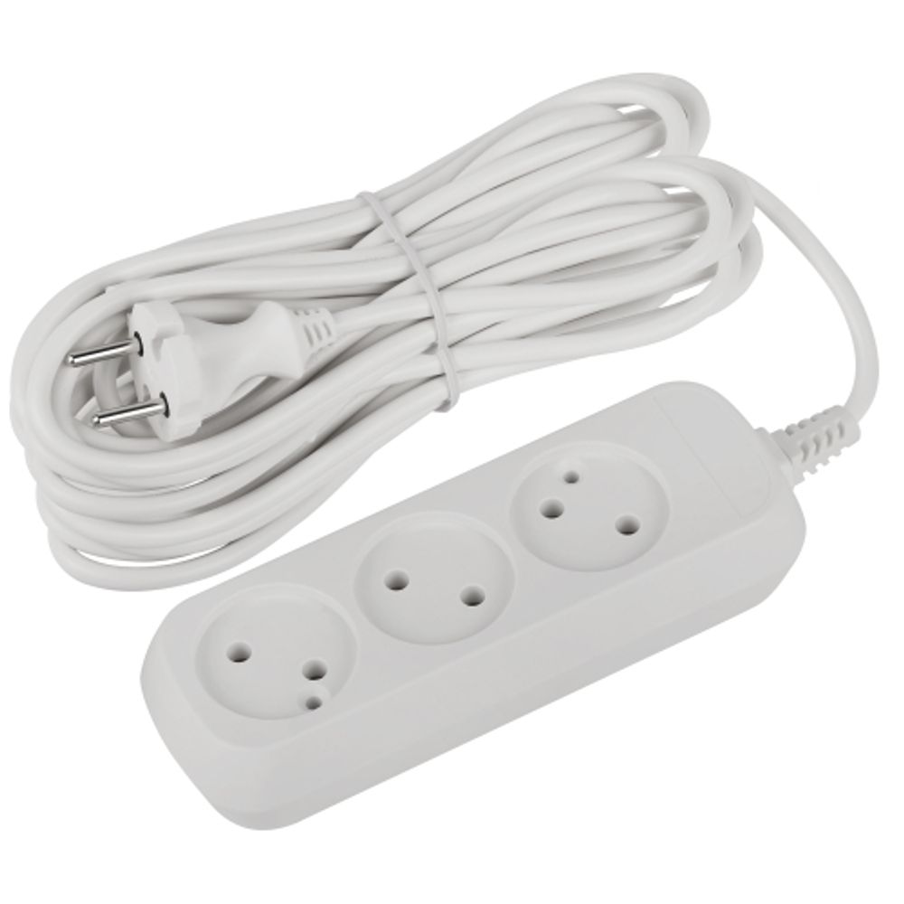 Удлинитель электрический ЭРА UDL-10-3100 Greenline 3 розетки без заземления 10м ПВС 2x1мм2