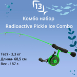 Комбо набор для зимней рыбалки 13 FISHING Radioactive Pickle Ice Combo 27" M - FF Ghost w/ NEW Line Window + Tickle St