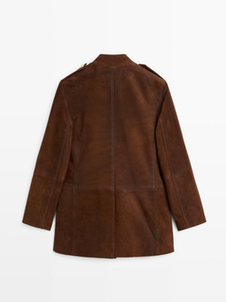 Massimo Dutti Замшевая куртка сафари, черепичный