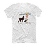 Футболка "Доберман и бульдог - Хозяйку не удержим"