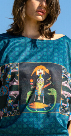 Футболка "Путешествие Жаклин", по мотивам живописи Виктора Браунера, картина "Большое путешествие Жаклин"