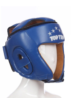 Шлем открытий c крестом на голове синий top ten