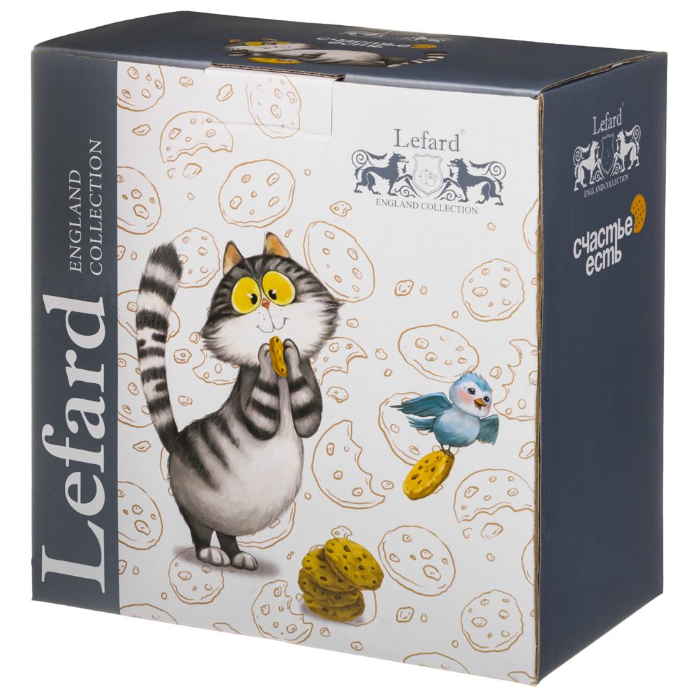 НАБОР ПОСУДЫ LEFARD "СЧАСТЬЕ ЕСТЬ" 3 ПР.: КРУЖКА 400 МЛ, ТАРЕЛКА 20,5 СМ, САЛАТНИК 15,5*5 СМ 600 МЛ