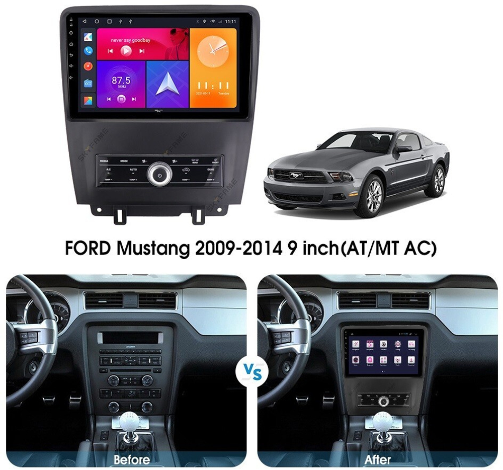 Магнитола для Ford Mustang 5 2009-2013 S197 - Carmedia SF-9103 QLed, Android 12, TS10, CarPlay, 4G SIM-слот