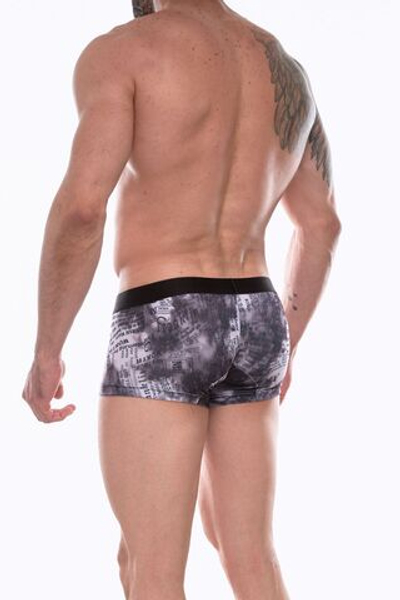 Темно-серые трусы-боксеры с принтом в виде газетных страниц (Размер: S) (Цвет: темно-серый)