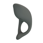 Серое эрекционное кольцо с вибростимуляцией клитора