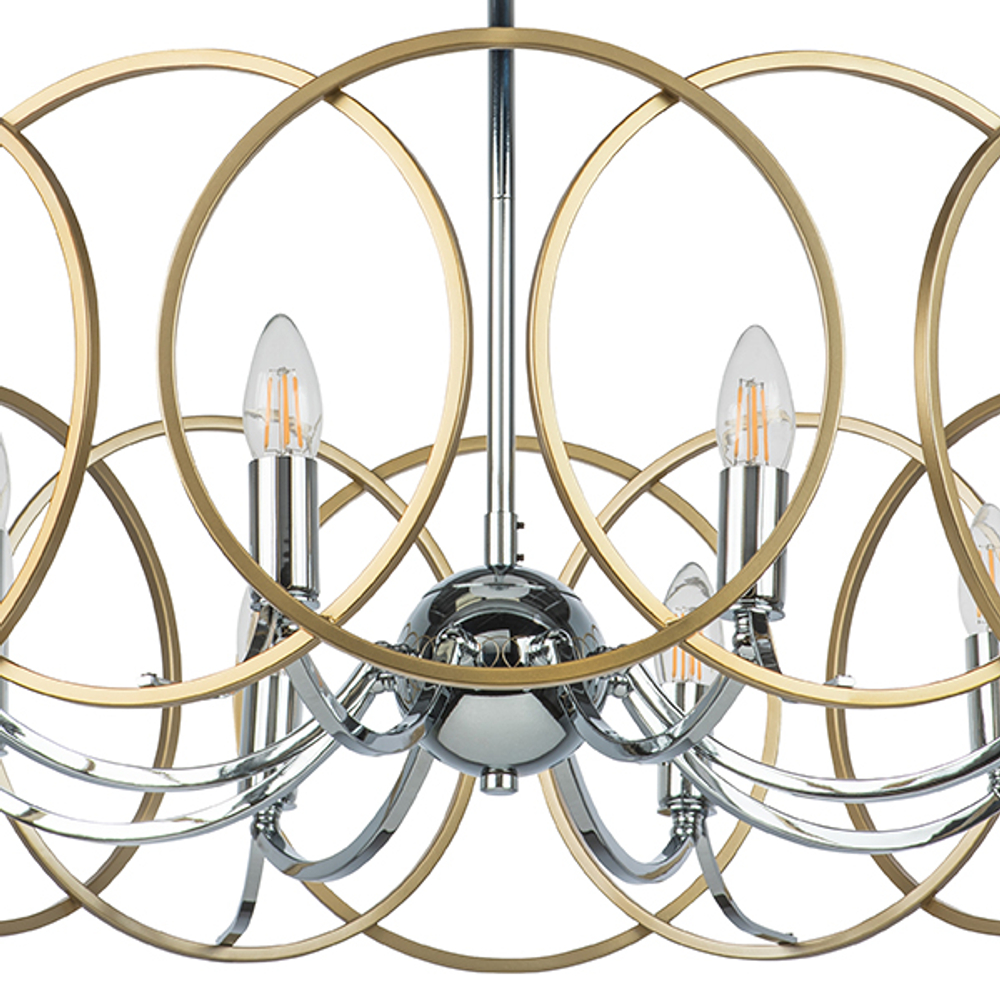 713083 Люстра REGOLO 8х40W E14 ХРОМ/ЗОЛОТО