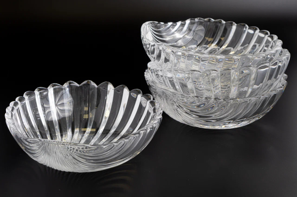 Четыре хрустальных блюда в форме раковины Villeroy&Boch из серии Lillian