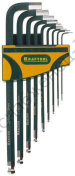 KRAFTOOL Industrie 9 шт, Набор длинных имбусовых ключей (27445-H9)