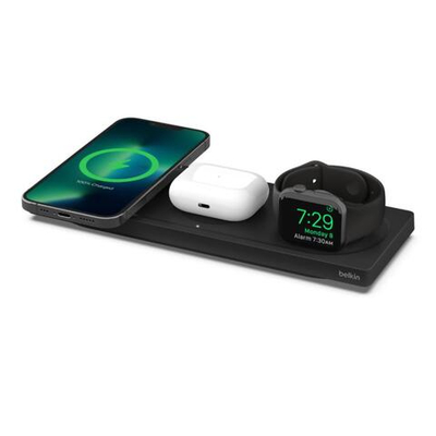 Зарядная станция MagSafe Belkin BoostCharge Pro для iPhone, Apple Watch и AirPods (WIZ016, EU) Сертификация MFi