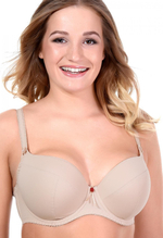 Элегантный бюстгальтер plus size с уплотненными чашками из нежной микрофибры (Размер: 75K) (Цвет: белый)