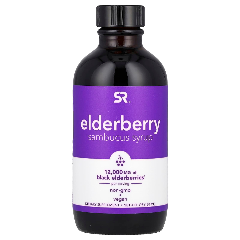 Sports Research, сироп из бузины, 12 000 мг, 120 мл (4 жидк. унции)