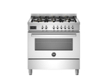 Варочный центр Bertazzoni, 6 газовых конфорок и многофункциональный электрический шкаф, 90 см Желтый глянец