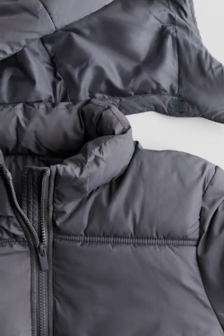 H&M Пуховая куртка с капюшоном, темно-серый