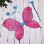 Карнавальный набор (крылья, ободок, палочка) «Фея Сказка» (крылья 45*36 см), Розовый/голубой