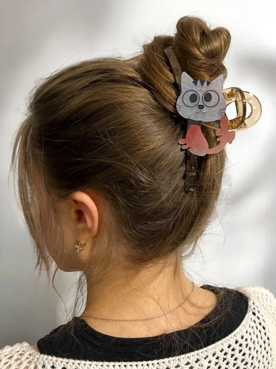 Заколка крабик краб для волос женский детский кот котик