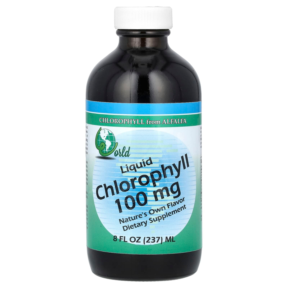 World Organic, жидкий хлорофилл, 100 мг, 237 мл (8 жидк. унций)