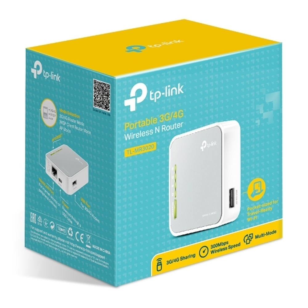 TP-Link TL-MR3020 Портативный Wi-Fi роутер 3G/4G N300