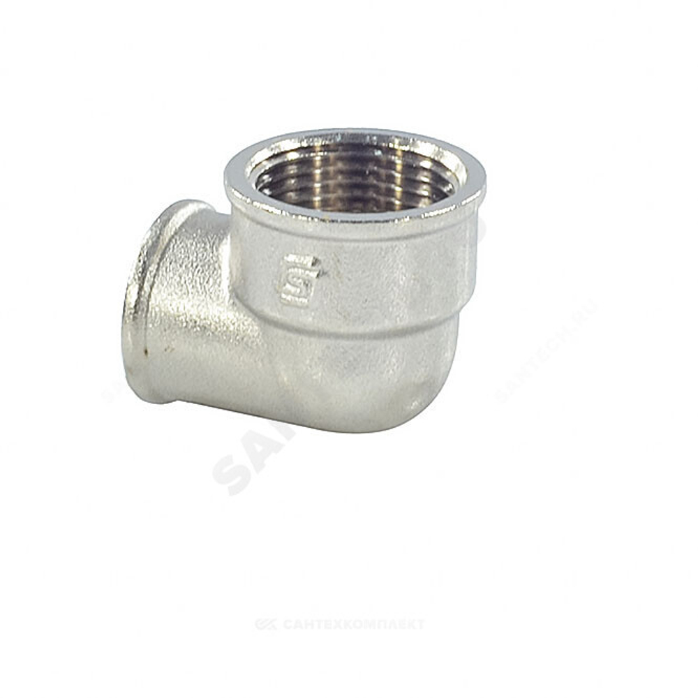 Угольник латунь никель переходной Ду 25х15 (1"х1/2") ВР/ВР SantechSystems