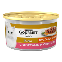 GOURMET Gold 85г. консервы для кошек с Форелью и Овощами