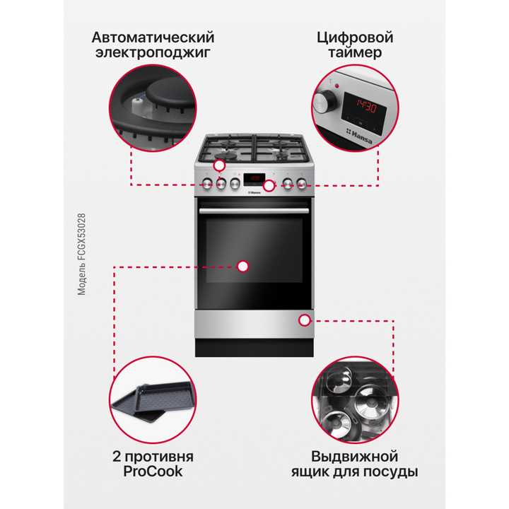 Газовая плита Hansa FCGX53028