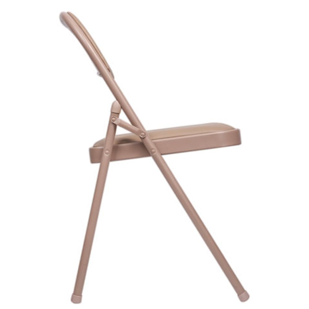 Стул складной для дома и офиса BRABIX "Golf Plus CF-003 Комфорт", бежевый каркас, кожзам бежевый, 531567