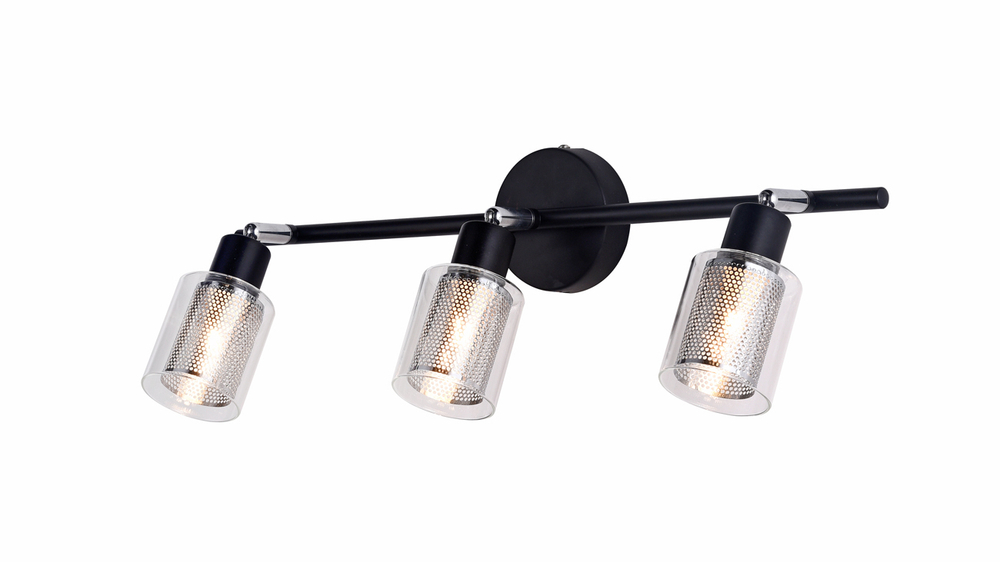 спот 3х40Вт G9, металл/стекло, чёрный/хром
