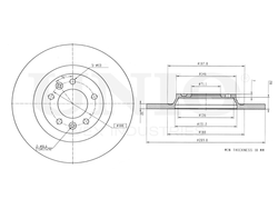 Диск тормозной задний UNIO BRD-20423
