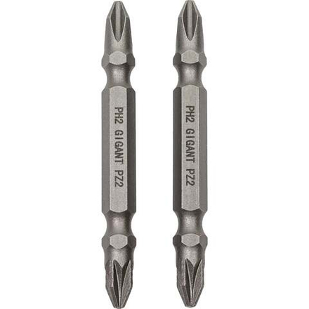 Биты двусторонние комбинированные 2 шт, PH2-PZ2, 60 мм, S2 Gigant GBS 2C65A