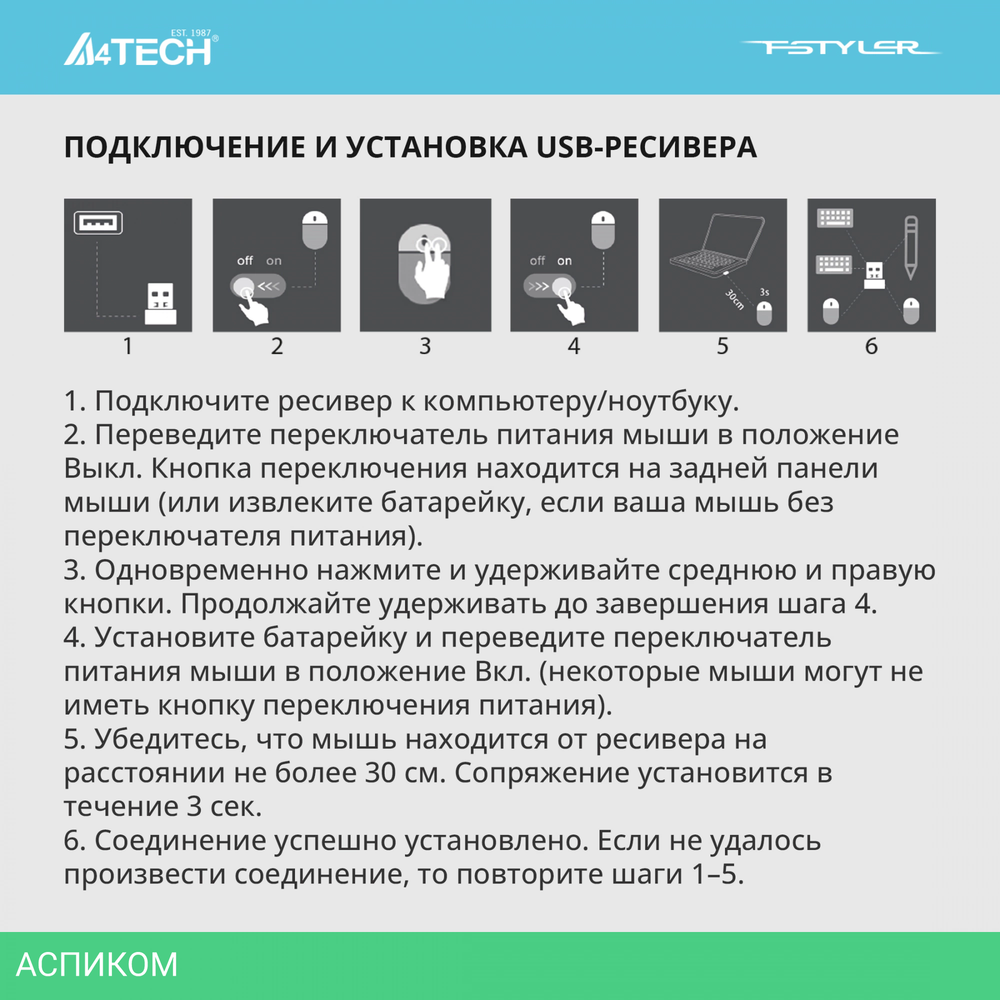 Мышь A4Tech Fstyler FG12S черный