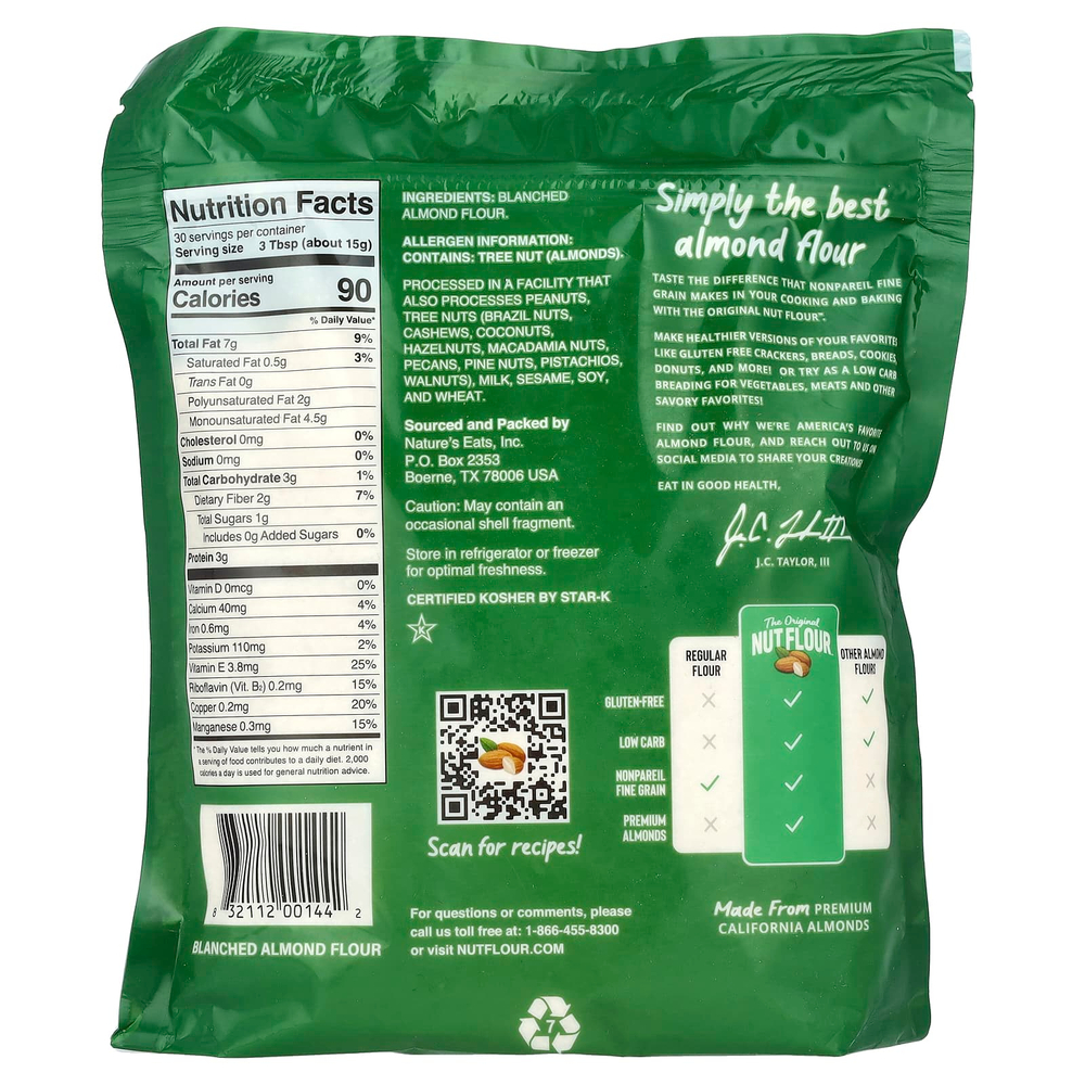 Nature's Eats, The Original Nut Flour ™, миндаль, 454 г (16 унций)