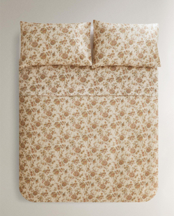 Пододеяльник Zara Home сатин, хлопок 100%, с цветочным принтом, 6186/088