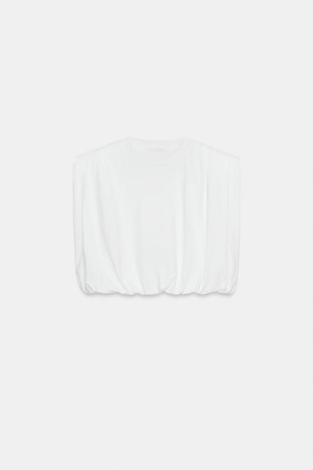 ZARA ТОП-БАЛЛОН С ПОДПЛЕЧНИКАМИ, БЕЛЫЙ