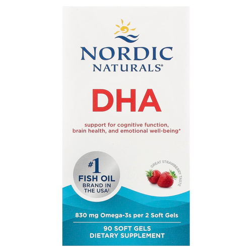 Nordic Naturals, ДГК, клубничный вкус, 90 мягких таблеток