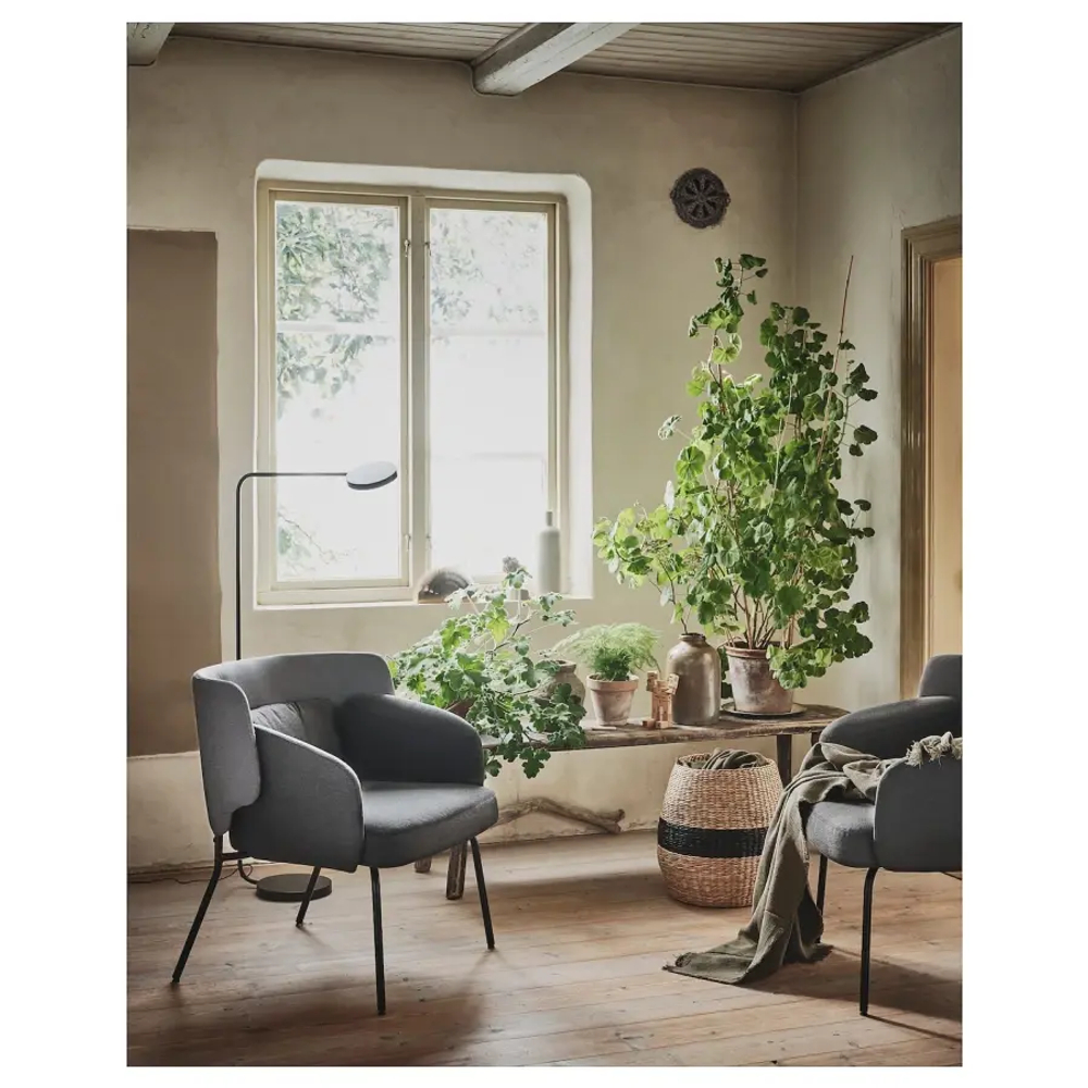 Кресло с подголовником - IKEA BINGSTA, 70х58х76 см, серый,  БИНГСТА ИКЕА