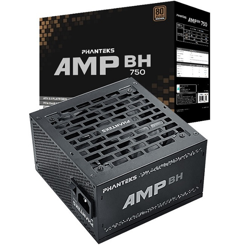 Блок питания PHANTEKS AMP 750W AMP BH Black, PCIe 5.0, 80 PLUS Bronze (PH-P750B_BK01)