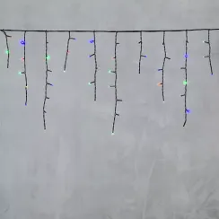 Светодиодная бахрома 3,1*0,5 м., 150 разноцветных LED ламп, 220В., черный провод ПВХ, LTC (PIL150-11-2M)