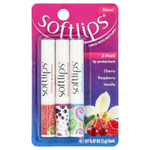 Softlips, Средство для губ, вишня, малина, ваниль, 3 шт. В упаковке, 2 г (0,07 унции)