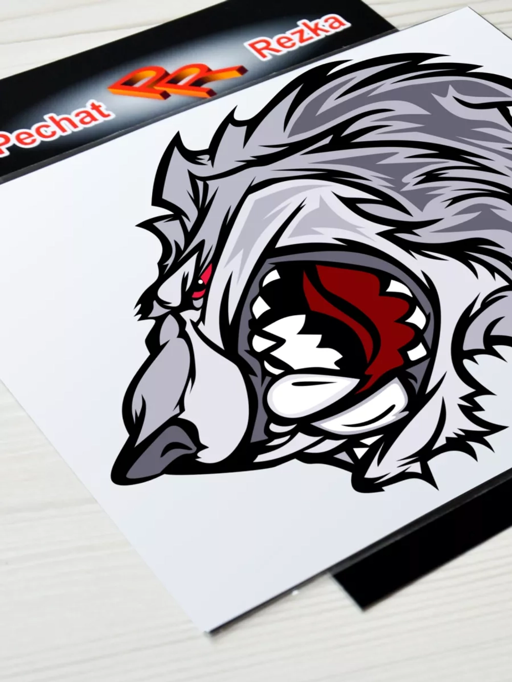 Наклейка - Серый волк