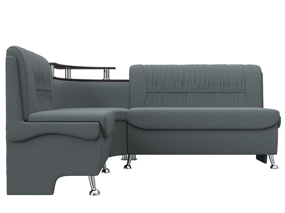 Диван кухонный угловой Сидней левый угол, Амур 07 серый, Рогожка, 125903L