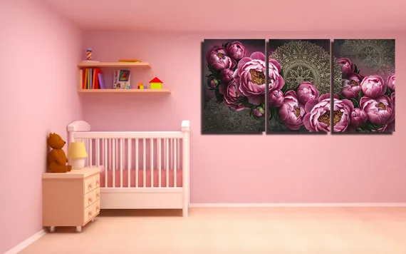 Модульная картина "Роскошные пионы"