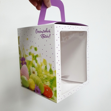 Коробка под кулич 15*15*18см, Счастливой Пасхи