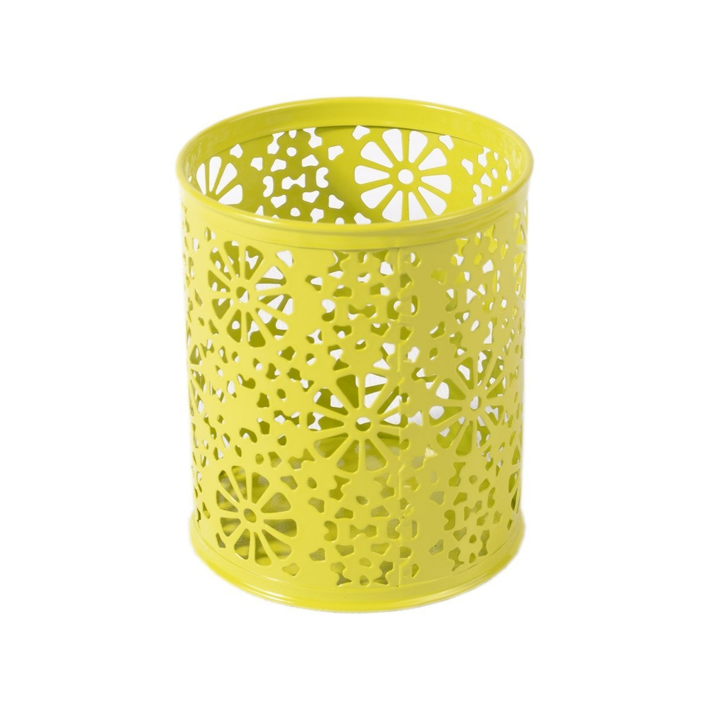 Подставка-стакан для канцтоваров Alingar, металлическая, круглая, узор "Одуванчики", ассорти