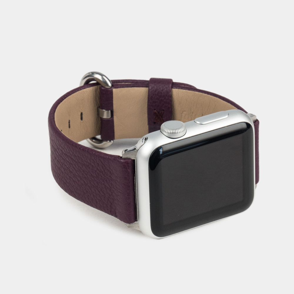 Ремешок для Apple Watch 40/41/42 mm из кожи козы, фиолетового цвета