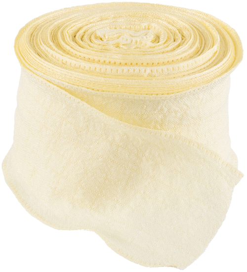 Лента тканевая, Нежная волна, Нежно-желтый 4 см К