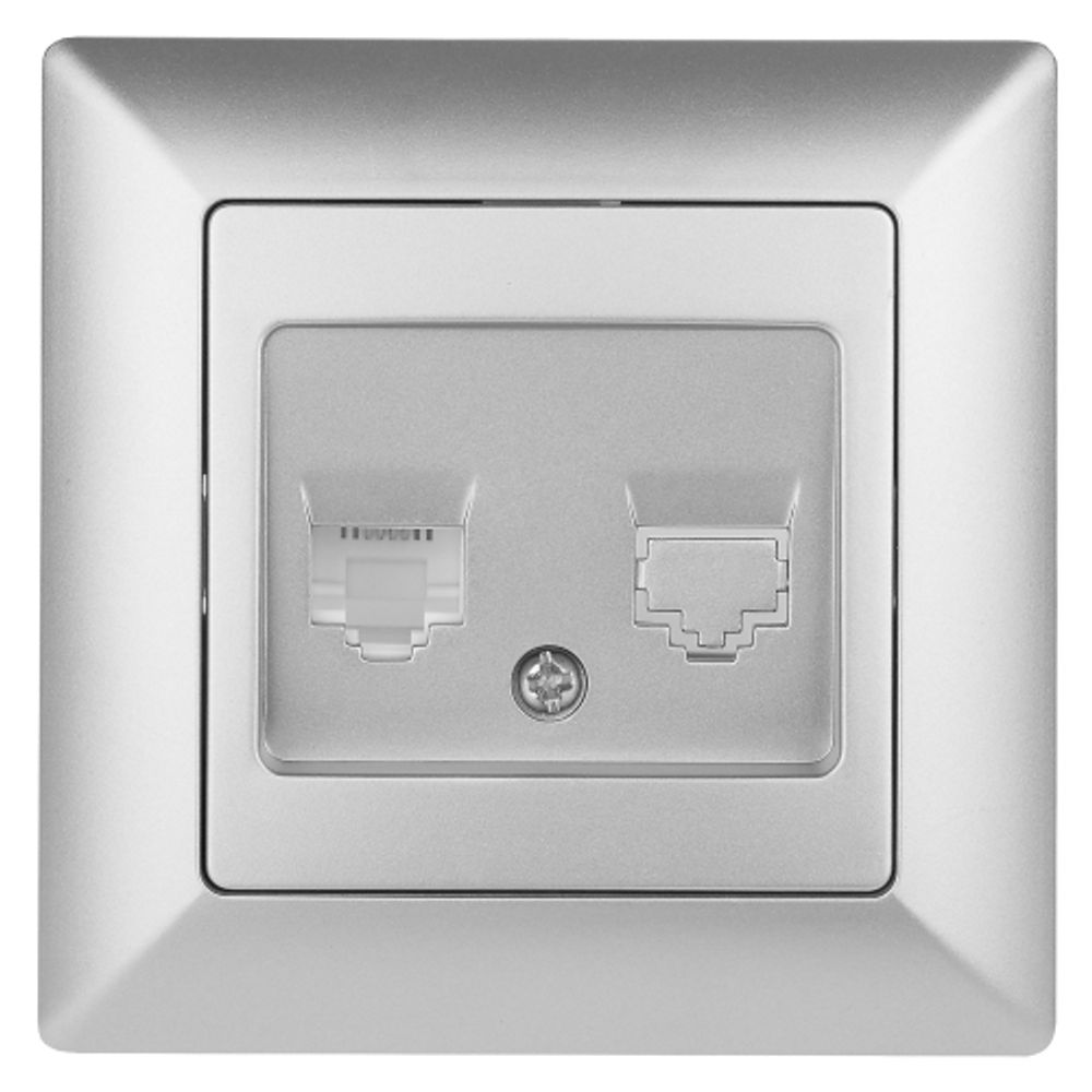 Розетка Intro Solo 4-302-03 телефонная RJ11, СУ, алюминий | Intro Solo